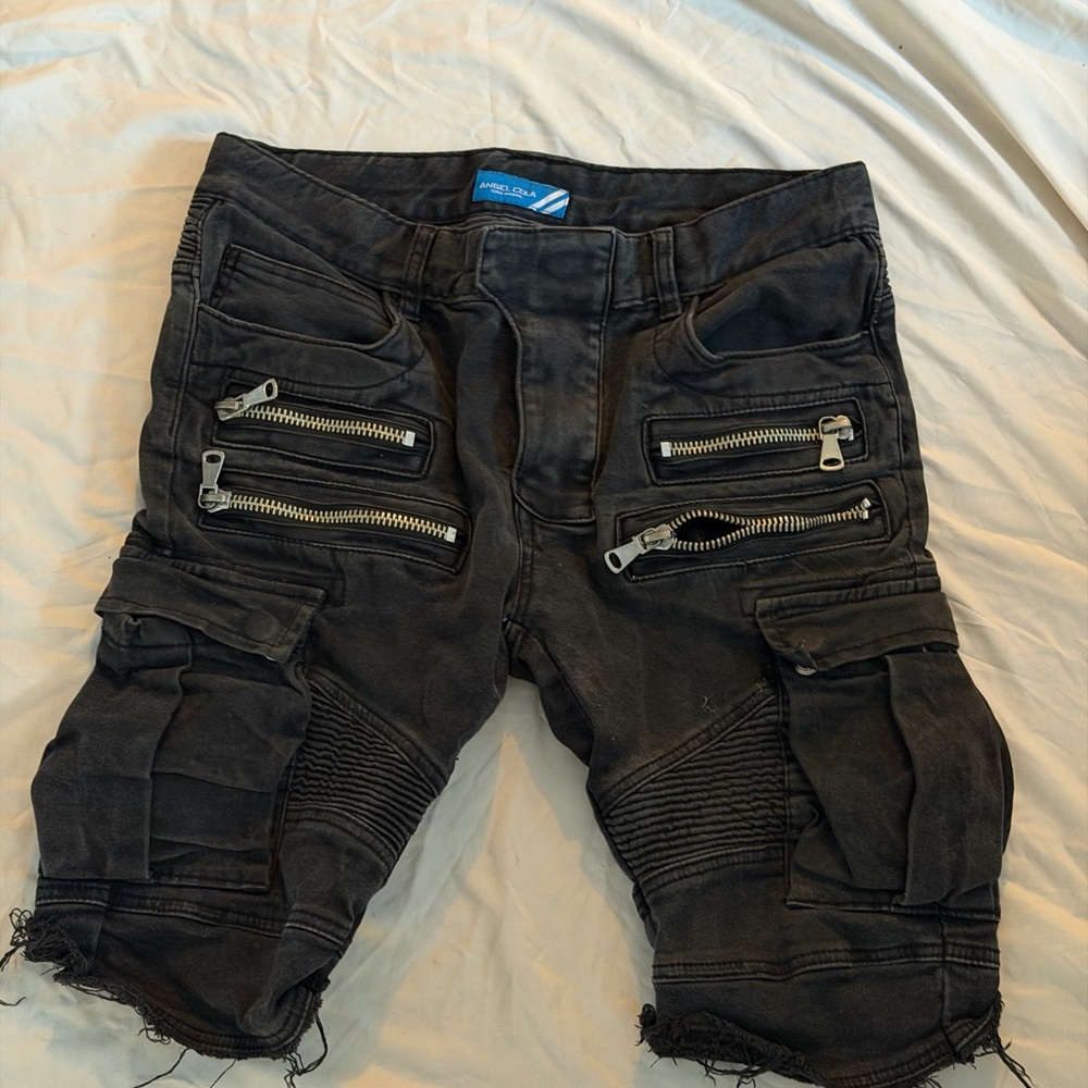 Men's Angel Cola Black Zipper Shorts